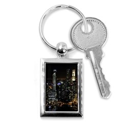 City At Night Lights Skyline Key Chains (rectangle) 