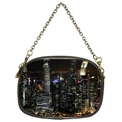 City At Night Lights Skyline Chain Purses (one Side) 