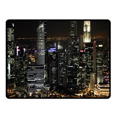 City At Night Lights Skyline Fleece Blanket (small)