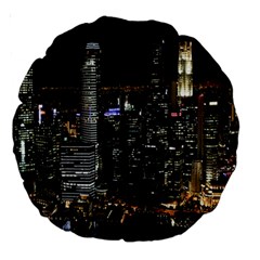 City At Night Lights Skyline Large 18  Premium Round Cushions by Nexatart