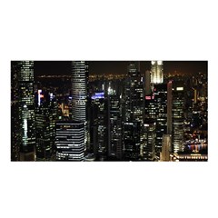 City At Night Lights Skyline Satin Shawl