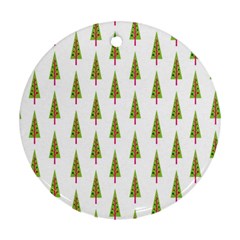 Christmas Tree Round Ornament (two Sides) by Nexatart