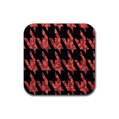 Dogstooth Pattern Closeup Rubber Coaster (square)  by Nexatart