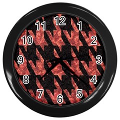 Dogstooth Pattern Closeup Wall Clocks (black) by Nexatart