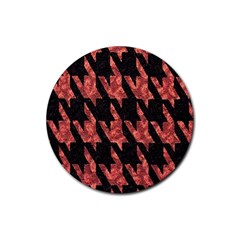 Dogstooth Pattern Closeup Rubber Coaster (round)  by Nexatart