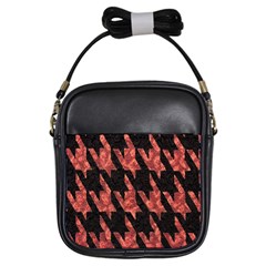 Dogstooth Pattern Closeup Girls Sling Bags by Nexatart