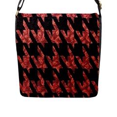 Dogstooth Pattern Closeup Flap Messenger Bag (l) 