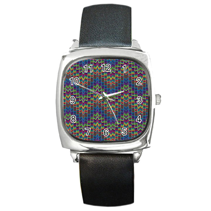 Decorative Ornamental Abstract Square Metal Watch