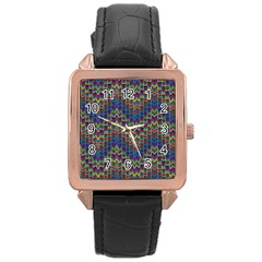 Decorative Ornamental Abstract Rose Gold Leather Watch  by Nexatart