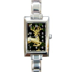 December Christmas Cologne Rectangle Italian Charm Watch by Nexatart