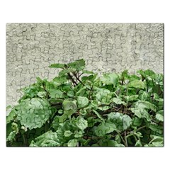 Plants Against Concrete Wall Background Rectangular Jigsaw Puzzl