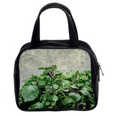 Plants Against Concrete Wall Background Classic Handbags (2 Sides) by dflcprints