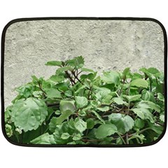 Plants Against Concrete Wall Background Fleece Blanket (Mini)