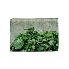 Plants Against Concrete Wall Background Cosmetic Bag (Medium) 