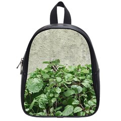 Plants Against Concrete Wall Background School Bags (Small) 