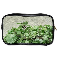 Plants Against Concrete Wall Background Toiletries Bags