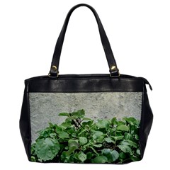 Plants Against Concrete Wall Background Office Handbags