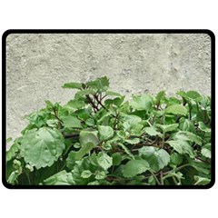 Plants Against Concrete Wall Background Fleece Blanket (Large) 