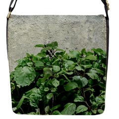 Plants Against Concrete Wall Background Flap Messenger Bag (S)