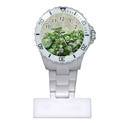 Plants Against Concrete Wall Background Plastic Nurses Watch