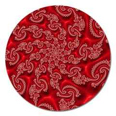 Fractal Art Elegant Red Magnet 5  (round) by Nexatart