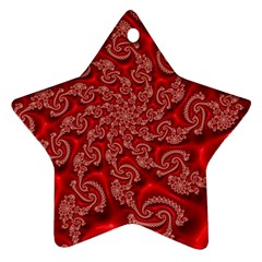 Fractal Art Elegant Red Star Ornament (two Sides) by Nexatart