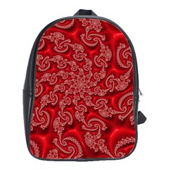 Fractal Art Elegant Red School Bags(large)  by Nexatart