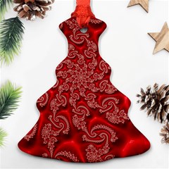 Fractal Art Elegant Red Christmas Tree Ornament (two Sides) by Nexatart