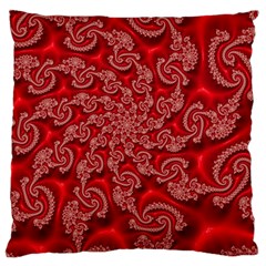 Fractal Art Elegant Red Large Flano Cushion Case (one Side) by Nexatart