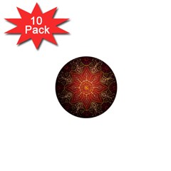 Floral Kaleidoscope 1  Mini Buttons (10 Pack)  by Nexatart