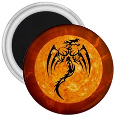 Dragon Fire Monster Creature 3  Magnets by Nexatart