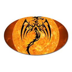 Dragon Fire Monster Creature Oval Magnet by Nexatart