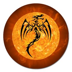 Dragon Fire Monster Creature Magnet 5  (round) by Nexatart