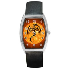 Dragon Fire Monster Creature Barrel Style Metal Watch by Nexatart