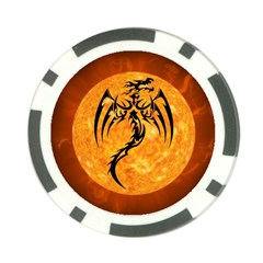 Dragon Fire Monster Creature Poker Chip Card Guard by Nexatart