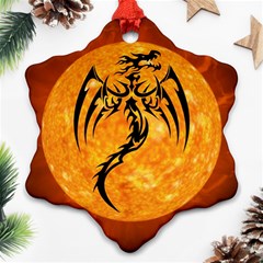 Dragon Fire Monster Creature Snowflake Ornament (two Sides) by Nexatart