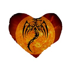 Dragon Fire Monster Creature Standard 16  Premium Flano Heart Shape Cushions by Nexatart