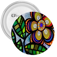 Folk Art Flower 3  Buttons