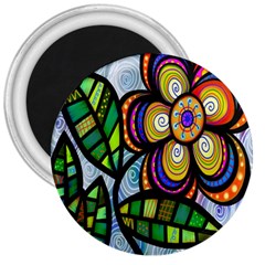 Folk Art Flower 3  Magnets