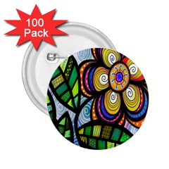 Folk Art Flower 2 25  Buttons (100 Pack) 