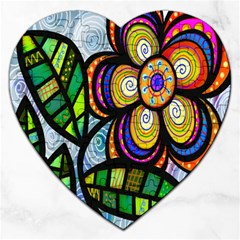 Folk Art Flower Jigsaw Puzzle (heart)