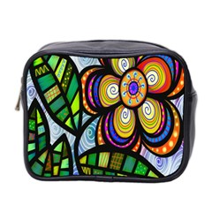 Folk Art Flower Mini Toiletries Bag 2-side