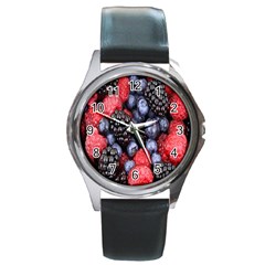 Forest Fruit Round Metal Watch