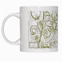 Flowers Background Leaf Leaves White Mugs