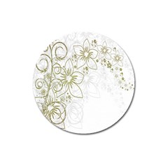 Flowers Background Leaf Leaves Magnet 3  (round) by Nexatart