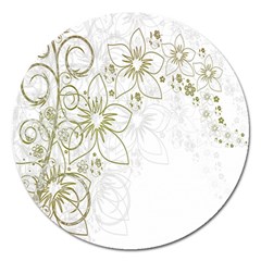 Flowers Background Leaf Leaves Magnet 5  (round) by Nexatart