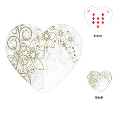 Flowers Background Leaf Leaves Playing Cards (heart)  by Nexatart