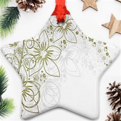 Flowers Background Leaf Leaves Star Ornament (two Sides)