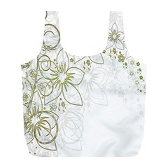 Flowers Background Leaf Leaves Full Print Recycle Bags (l)  by Nexatart