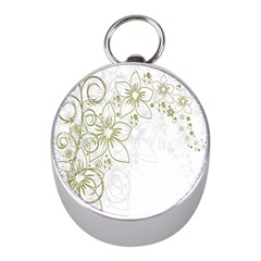 Flowers Background Leaf Leaves Mini Silver Compasses by Nexatart